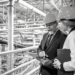 A group of people wearing hard hats